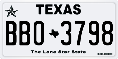 TX license plate BBO3798