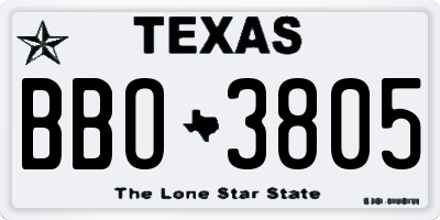 TX license plate BBO3805