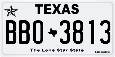 TX license plate BBO3813