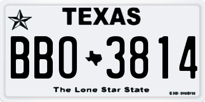 TX license plate BBO3814