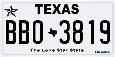TX license plate BBO3819