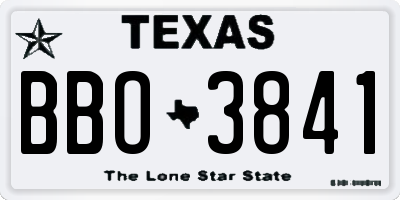 TX license plate BBO3841