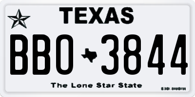 TX license plate BBO3844