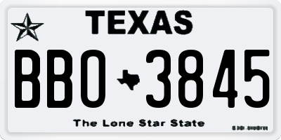 TX license plate BBO3845