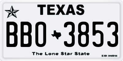 TX license plate BBO3853