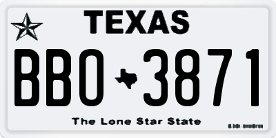 TX license plate BBO3871
