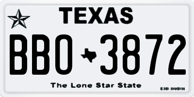 TX license plate BBO3872