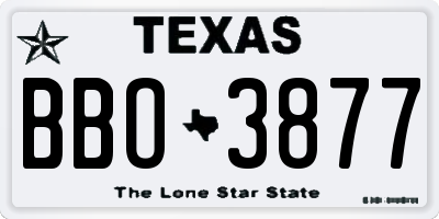 TX license plate BBO3877