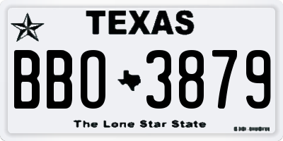 TX license plate BBO3879