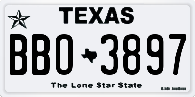TX license plate BBO3897