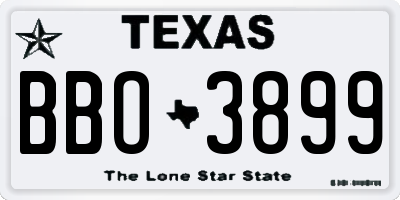 TX license plate BBO3899