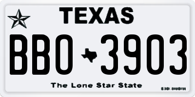 TX license plate BBO3903