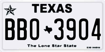 TX license plate BBO3904