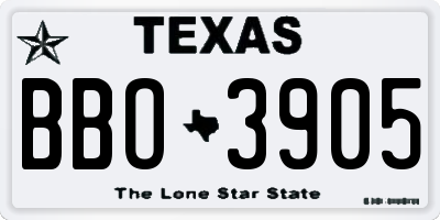 TX license plate BBO3905