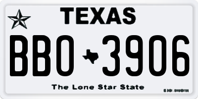 TX license plate BBO3906