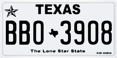 TX license plate BBO3908