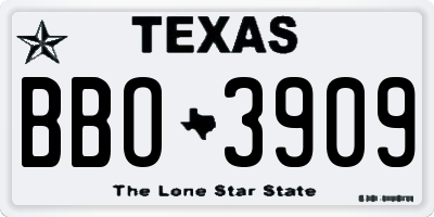 TX license plate BBO3909