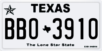 TX license plate BBO3910
