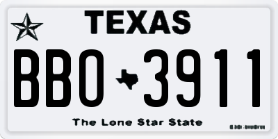 TX license plate BBO3911