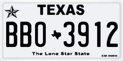 TX license plate BBO3912