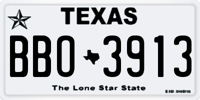 TX license plate BBO3913