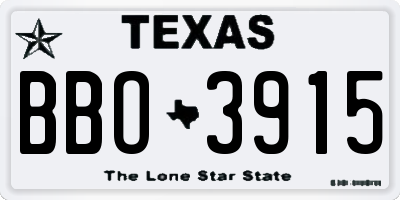 TX license plate BBO3915