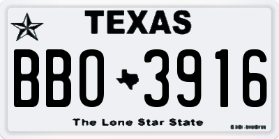 TX license plate BBO3916