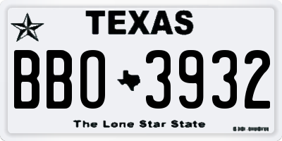 TX license plate BBO3932
