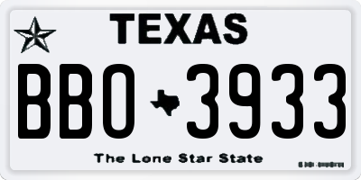 TX license plate BBO3933