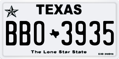 TX license plate BBO3935