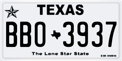 TX license plate BBO3937