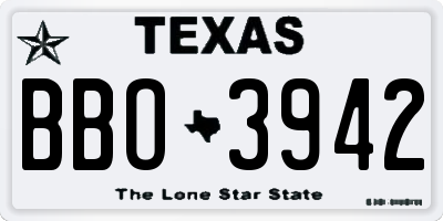 TX license plate BBO3942