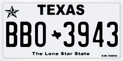TX license plate BBO3943