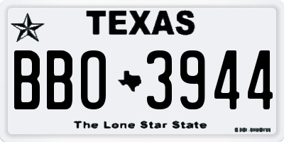 TX license plate BBO3944