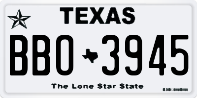 TX license plate BBO3945