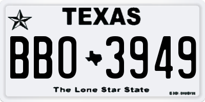 TX license plate BBO3949