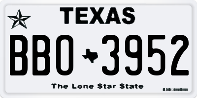 TX license plate BBO3952