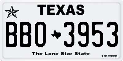 TX license plate BBO3953