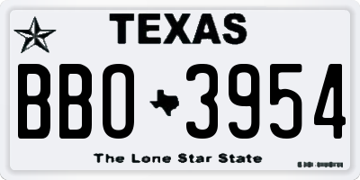 TX license plate BBO3954