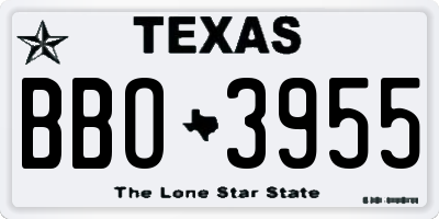 TX license plate BBO3955