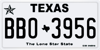 TX license plate BBO3956
