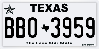 TX license plate BBO3959