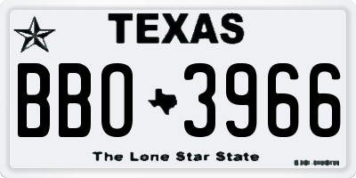 TX license plate BBO3966