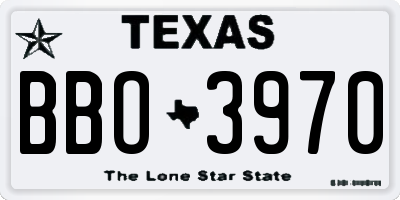 TX license plate BBO3970