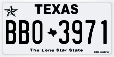 TX license plate BBO3971