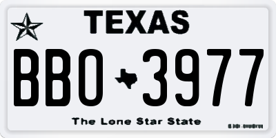 TX license plate BBO3977