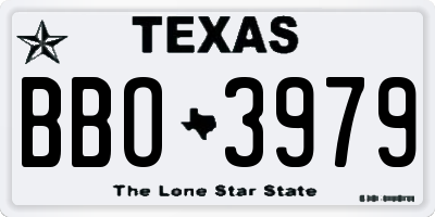 TX license plate BBO3979