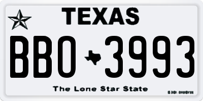 TX license plate BBO3993
