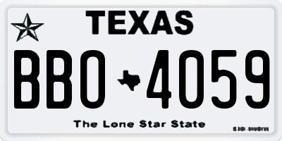 TX license plate BBO4059