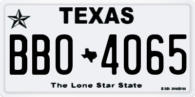 TX license plate BBO4065